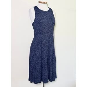 Athleta Santorini Thera Dress Tencel Modal Blue Large TALL New NWT Travel